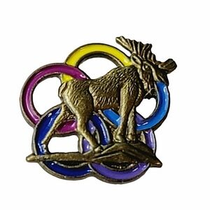 Vintage Loyal Order of Moose Olympic Rings Tie Tac/Lapel Pin
